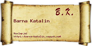 Barna Katalin névjegykártya